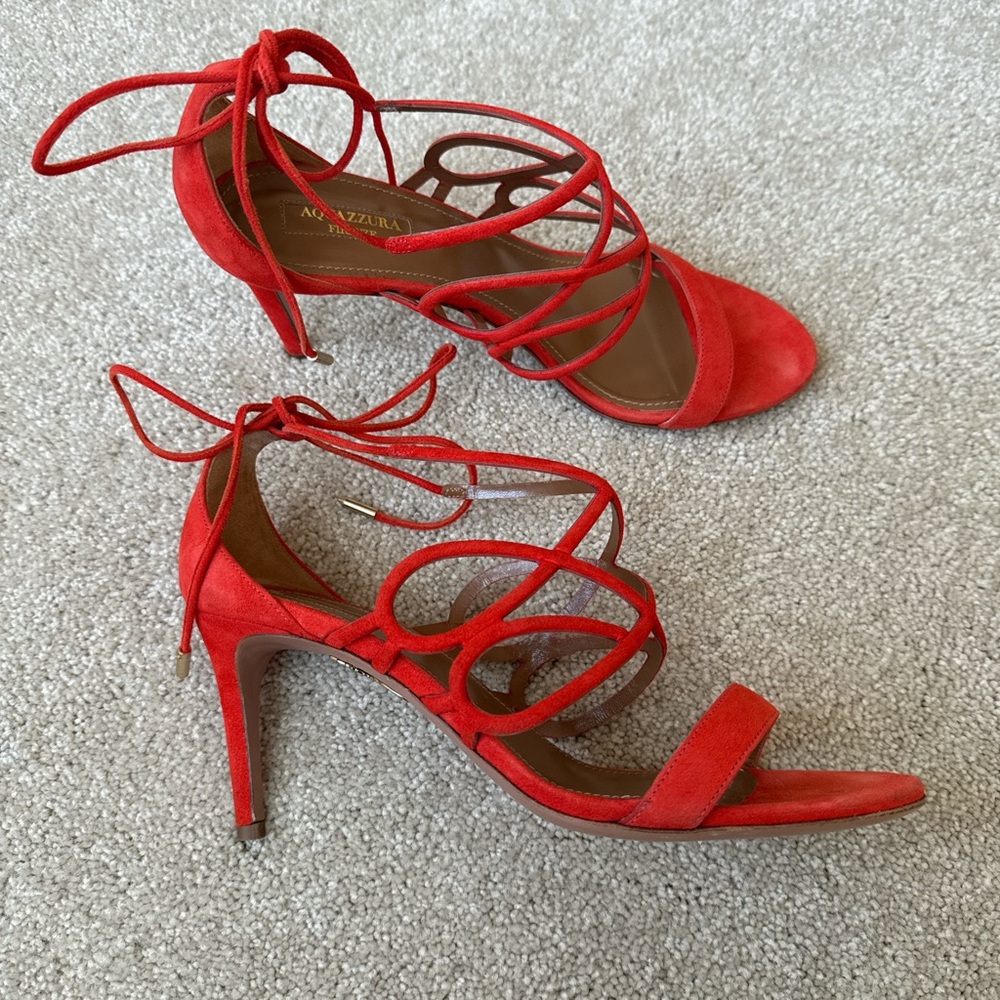 Aquazzura Strappy Kitten Heels